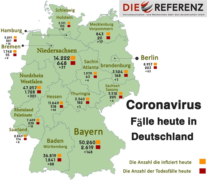Karte mit aktuelle zahlen : Heute 25 Juli in Deutschland !