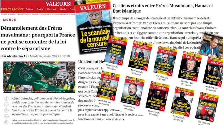 Valeurs actuelles...Die bekannteste französische Webseite ehrt den Artikel von Abdelrahim Ali ...´´Die Auflösung der Organisation der Bruderschaft, eine dringende Notwendigkeit``